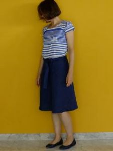 Miette skirt - Tilly and the Buttons and Scout woven tee - Grainline Studios