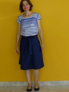 Miette skirt midi-length in linen